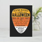 Invitation Big Candy Corn Halloween Party (Debout devant)