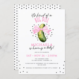 Invitation Big Dill Aquarelle Coquette Baby shower de chiche