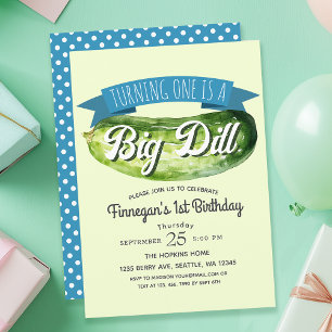 Invitation Big Dill Pickle Boy's Kids 1er anniversaire