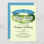 Invitation Big Dill Pickle Boy's Kids 1er anniversaire<br><div class="desc">Célébrez la journée spéciale de votre enfant avec ce design de Big Dill Pickle Kids 1er anniversaire. Ce Design est doté d'un grand cornichon aquarelle. L'inverse est un motif de pois. Objets correspondants dans notre boutique pour un thème de fête complet. Pour toute question complémentaire, veuillez nous contacter à ThePaperieGarden@gmail.com...</div>