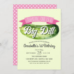 Invitation Big Dill Pickle Girl's Kids 1er anniversaire<br><div class="desc">Célébrez la journée spéciale de votre enfant avec ce design de Big Dill Pickle Kids 1er anniversaire. Ce Design est doté d'un grand cornichon aquarelle. L'inverse est un motif de pois. Objets correspondants dans notre boutique pour un thème de fête complet. Pour toute question complémentaire, veuillez nous contacter à ThePaperieGarden@gmail.com...</div>