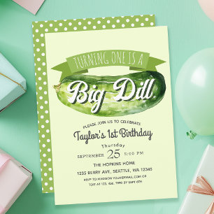Invitation Big Dill Pickle Kids 1er anniversaire