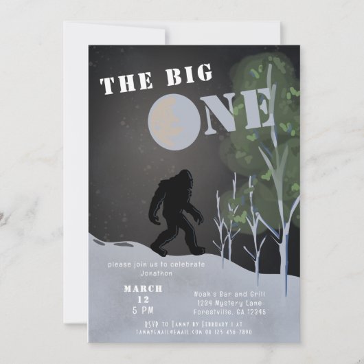 Invitation Big Foot Big One Premier anniversaire (Devant)
