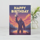 Invitation Big Foot Birthday Cryptozoology Art bizarre drôle (Debout devant)