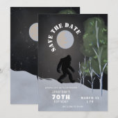 Invitation Big Foot Wild 70e Anniversaire Sauvegarder La Date (Devant / Derrière)