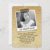 Invitation Big Grad Scribbles Gold Parties scintillant Gradua (Dos)