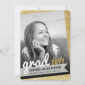 Invitation Big Grad Scribbles Gold Parties scintillant Gradua (Devant)