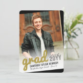 Invitation Big Grad Scribbles Photo Modern Graduation Party (Debout devant)