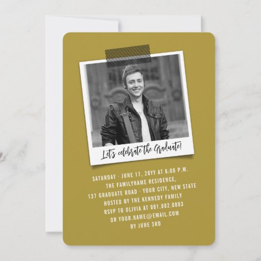 Invitation Big Grad Scribbles Photo Modern Graduation Party (Dos)