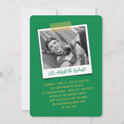 Invitation Big Grad Scribbles Photo Modern Graduation Party (Dos)