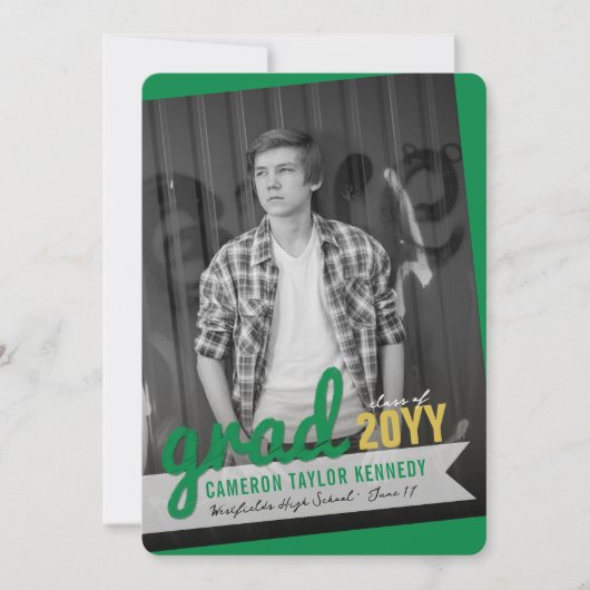 Invitation Big Grad Scribbles Photo Modern Graduation Party (Devant)