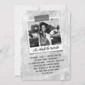 Invitation Big Grad Scribbles Silver Foil Graduation Party (Dos)