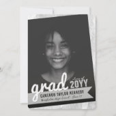 Invitation Big Grad Scribbles Silver Foil Graduation Party (Devant)