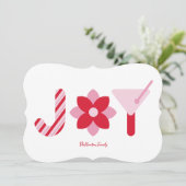 Invitation Big Joy Red and Pink Holiday Card (Debout devant)