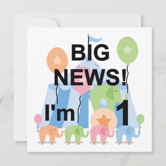 Invitation Big News Circus 1er Anniversaire T-shirts et cadea (Devant)