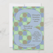Invitation Big Number 3 3rd Boy's Birthday Party (Devant)