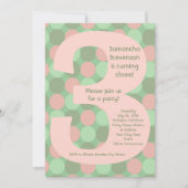 Invitation Big Number 3 Fille 3e fête d'anniversaire (Devant)