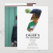 Invitation Big Number 7 SEPT Photo 7e fête d'anniversaire (Devant / Derrière)