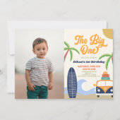 Invitation Big One Beach Surf Blue 1er Birthday Party (Devant)