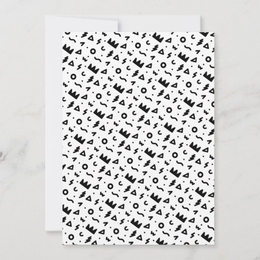 Invitation Big One First Birday Photo moderne noir blanc (Dos)