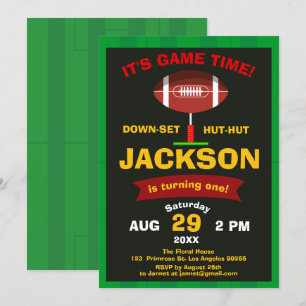 Invitation Big One Football Field Sport Jeu Garçon Anniversai
