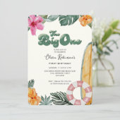 Invitation Big One Luau Beach Club 1er anniversaire Photo (Debout devant)