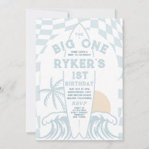 Invitation Big One Modern Surf 1er anniversaire