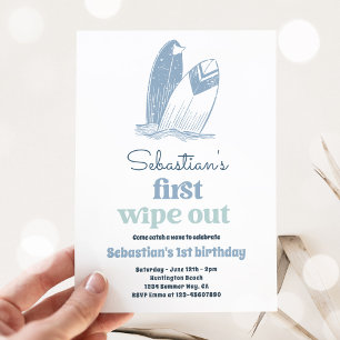 Invitation Big One Modern Surf 1st Birthday Beach Party