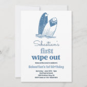 Invitation Big One Modern Surf 1st Birthday Beach Party (Devant)