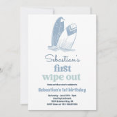 Invitation Big One Modern Surf 1st Birthday Beach Party (Devant)