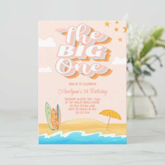 Invitation Big One Ocean Beach 1er anniversaire (Debout devant)