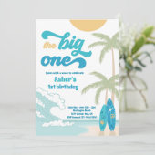Invitation Big One Retro Surf 1er anniversaire (Debout devant)