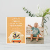 Invitation Big One Surf Beach 1st Birthday Photo (Debout devant)