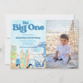 Invitation Big One Surf Beach 1st Birthday Photo (Devant)