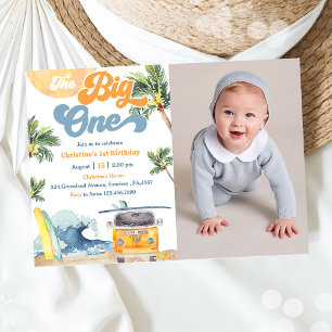 Invitation Big One Surf Beach 1st Birthday Photo