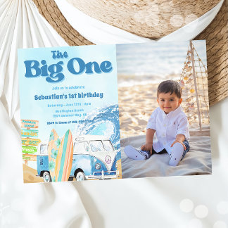 Invitation Big One Surf Beach 1st Birthday Photo