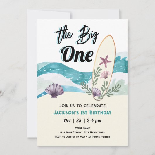 Invitation Big One Surfing 1er (Devant)