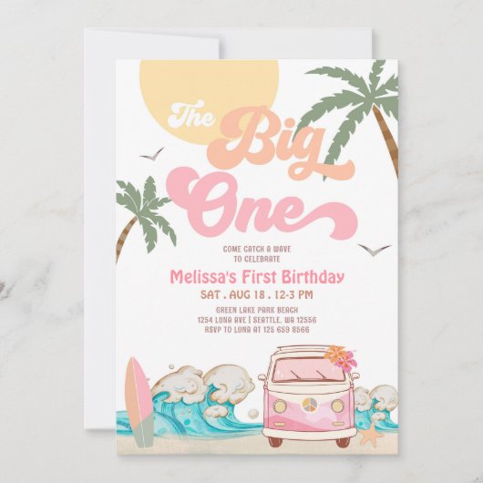 Invitation Big One Surfing 1er anniversaire (Devant)