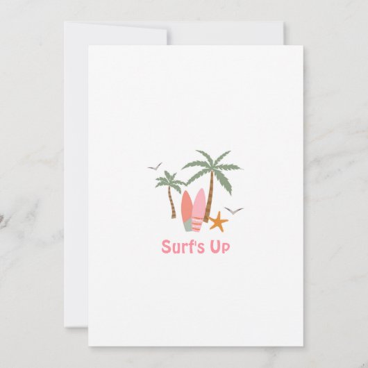 Invitation Big One Surfing 1er anniversaire (Dos)