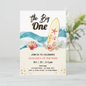 Invitation Big One Surfing 1er Anniversaire orange (Debout devant)