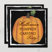 Invitation Big Orange Halloween Citrouille Carving Party (Devant / Derrière)