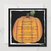Invitation Big Orange Halloween Citrouille Carving Party (Dos)