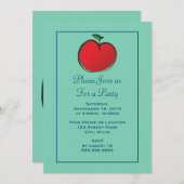 Invitation Big Red Apple Générique Party (Devant / Derrière)