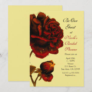 Invitation Big Red Rose & Yellow Any Color Event Party