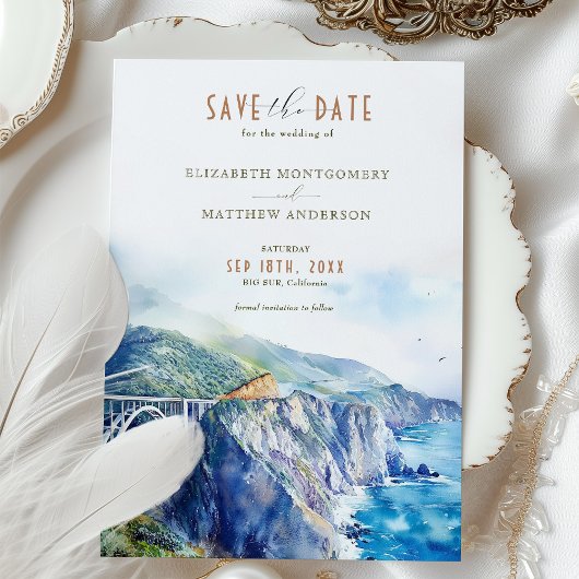 Invitation Big Sur California Enregistrer la date