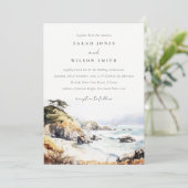 Invitation Big Sur, California Watercolor Landscape Wedding (Debout devant)