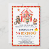 Invitation Big Top Carnival Carnival Boy Cinquième anniversai (Devant)