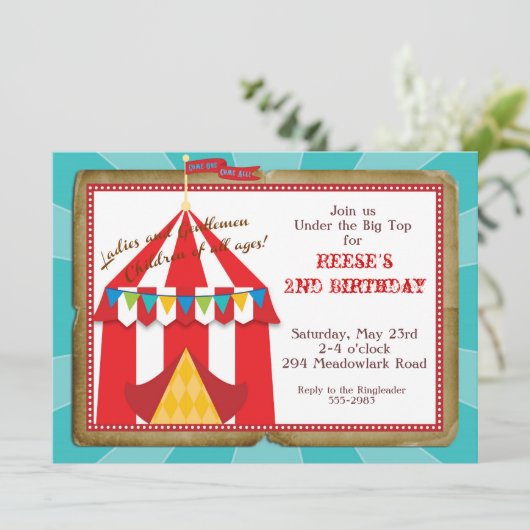 Invitation Big Top Circus (Debout devant)