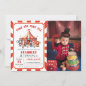 Invitation Big Top Circus Animaux Carnaval Annival Photo (Devant)