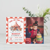 Invitation Big Top Circus Animaux Carnaval Annival Photo (Debout devant)